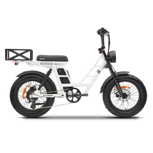 White Kasen Malibu eBike, side view, ready to ride, against a plain background