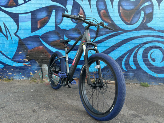 Custom Blue Midnight 750 w Electric Urban eBike 26x2.1 Urban tire electric bike - eBike Super Shop