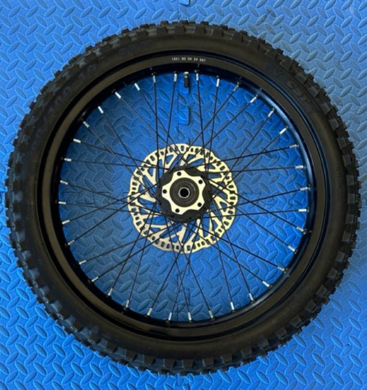 eMoto CST Knobby 19" rear wheel and tire set for eMoto electric dirt bikes, available at eBike Super Shop, designed for maximum traction and durability on rugged off-road trails, ensuring superior performance across all terrains.