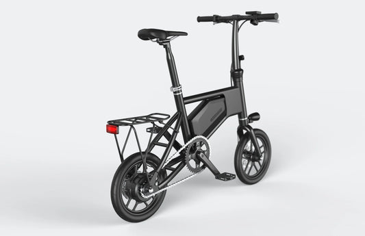 Black Ampira X5 eBike, side view, showcasing frame design and wheels