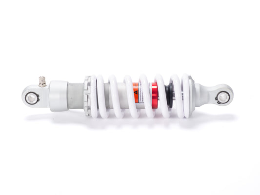 Stomp Ebox 270mm rear shock absorber, silver and black, shown as a standalone product against a white background.