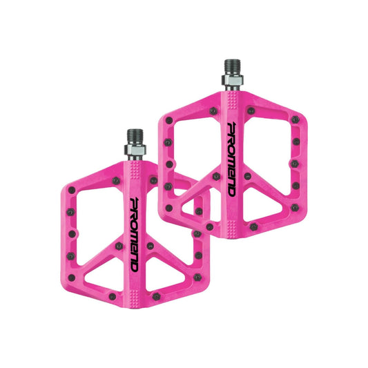 Pink nylon bicycle pedal, size 14, displayed against a plain background
