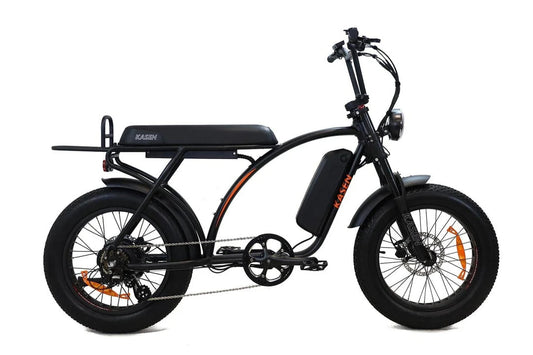 Black Kasen Kabbit Classic eBike, side view, ready to ride, against a plain background