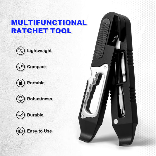 14 IN 1 Bike Tire Repair Kit - Wrench/Lever/Screwdriver/Corkscrew/File Blade