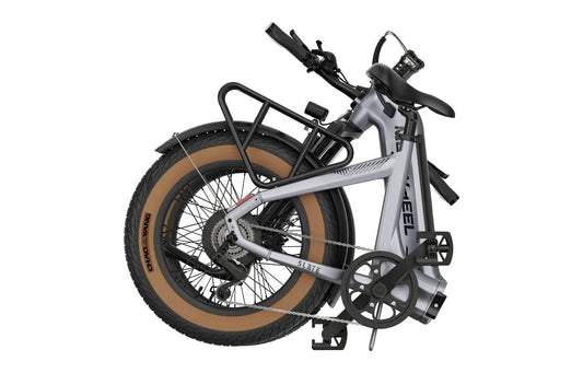 MOKWHEEL Slate 500W Step-Thru electric folding eBike, 20x3 road tires, shown in a product image with a compact frame and step-through design.