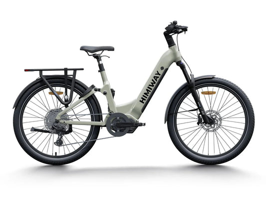 HIMIWAY A7 PRO 500W Step-Thru electric bike, 27.5x2.4 fat tires, beach cruiser style, shown in product image