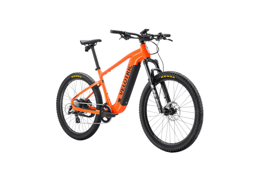 Velotric Summit 1 eBike in Sunrise Orange, side view, against a white background