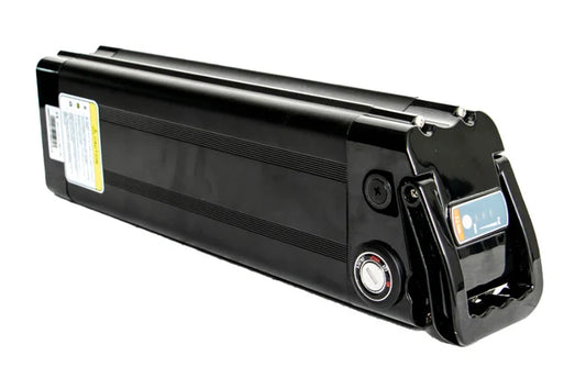 52V 21AH Silverfish battery, rectangular silver casing with black end caps, product displayed on a white background