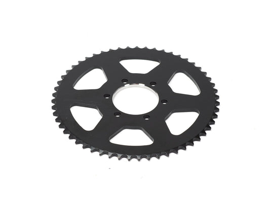 Close-up view of a dragster rear sprocket, showing detailed teeth and mounting holes, designed for high-performance racing applications.