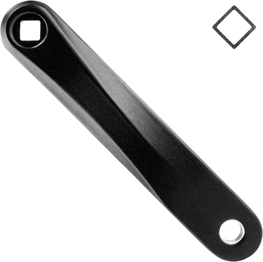 A 170mm eBike crank arm made of metal, shown from a side angle against a white background.