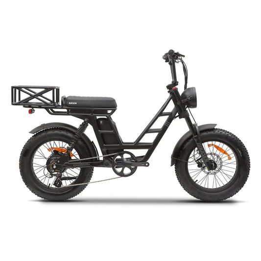 Black Kasen Malibu eBike, side view, ready to ride, against a plain background