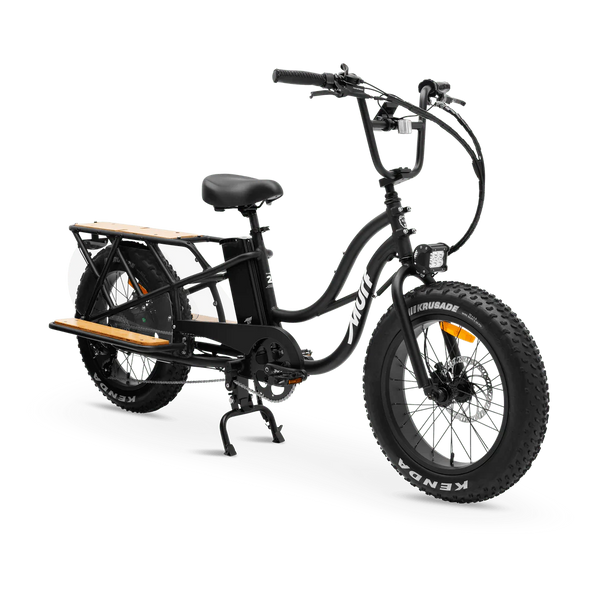 MURF Higgs Cargo Fat Tire Electric Cargo Beach Cruiser eBike - 52v 750 w Electric Cargo eBike - Cargo eBike - MURF|BLACK|2302 eBike Super Shop
