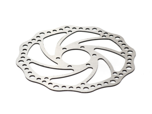 Stomp Ebox Dragster brake rotor, circular metal disc with drilled holes, shown on a white background.