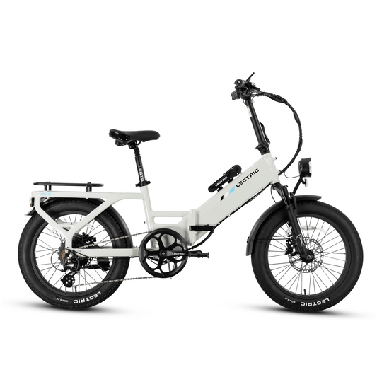 Stratus White LECTRIC XP4 500W Step-Through eBike, side view, product image