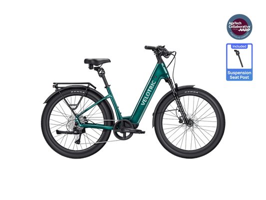 Emerald green Velotric Discover 3 eBike side view against a white background